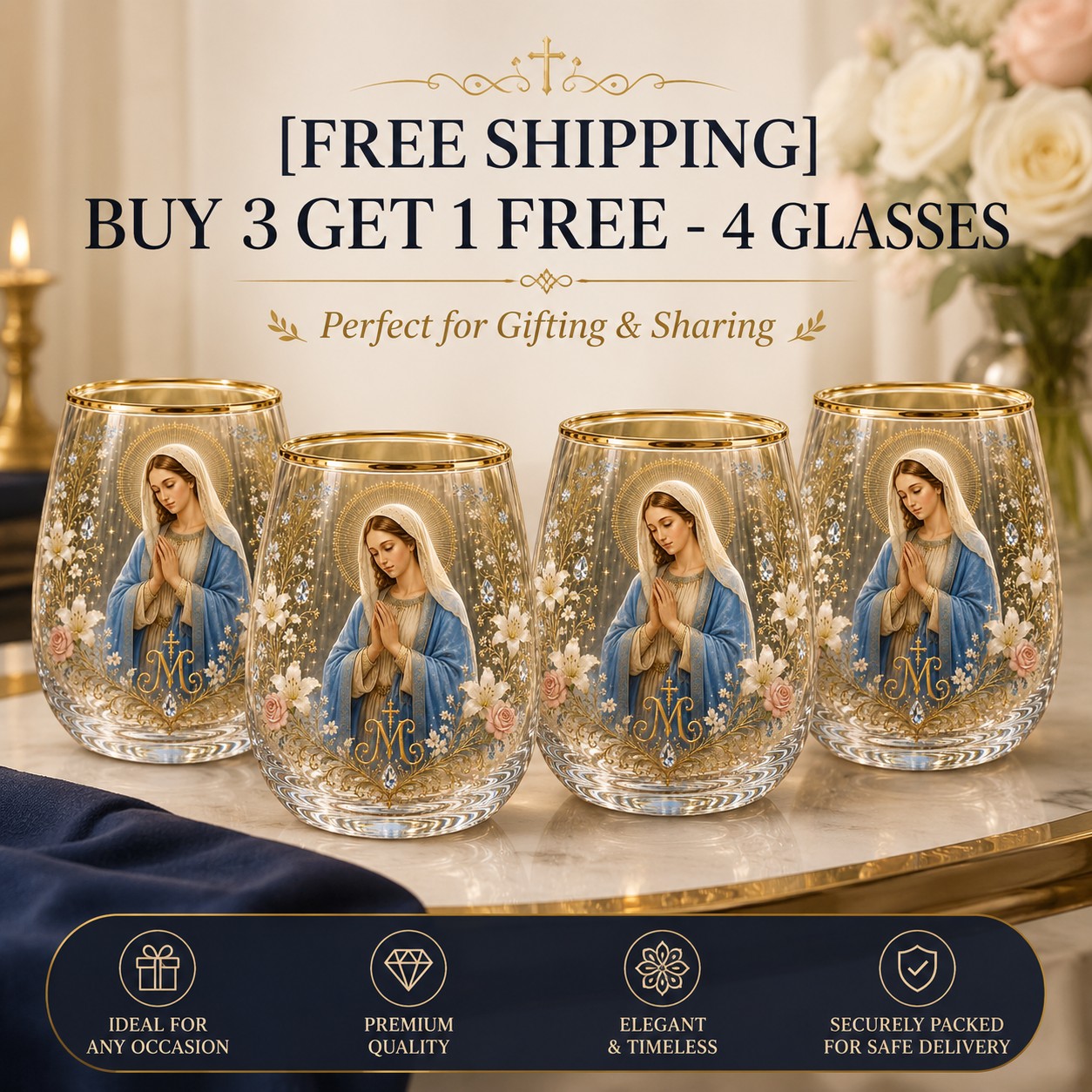 2026 Limited Edition "Morning Prayer" Glass Tea Cup – Faith & Serenity Collection