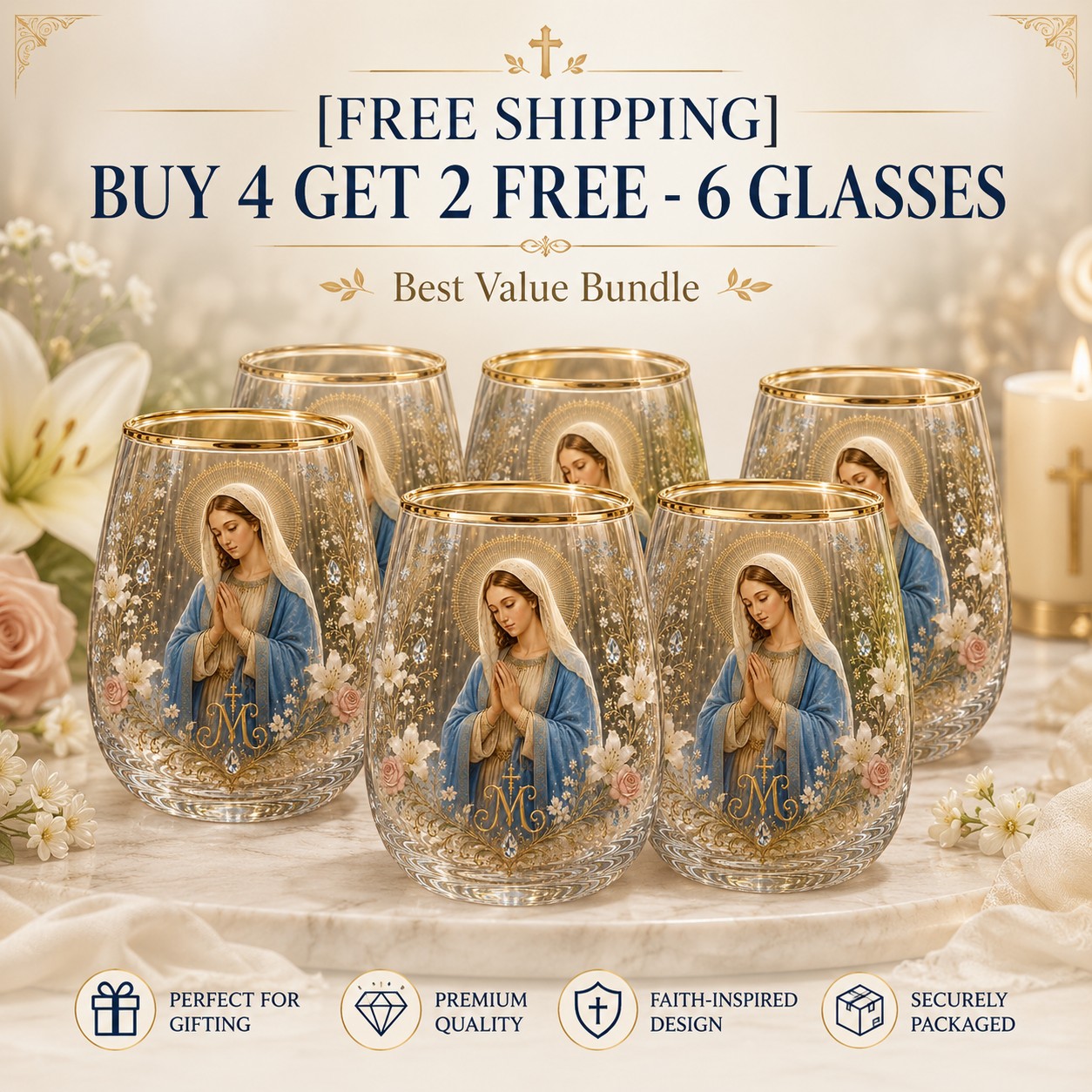 2026 Limited Edition "Morning Prayer" Glass Tea Cup – Faith & Serenity Collection