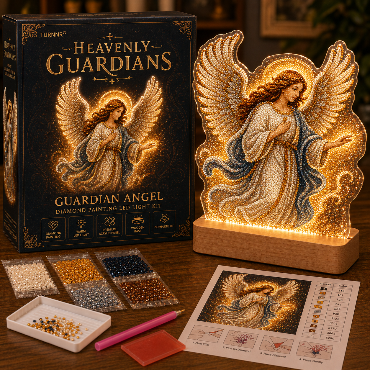 💎 Diamond Painting LED Light Kit | DIY Glowing Table Decor