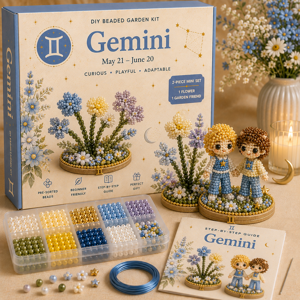 ✨ 12 Zodiac Signs DIY Beaded Garden Kit | Build Your Sign, Grow Your Magic
