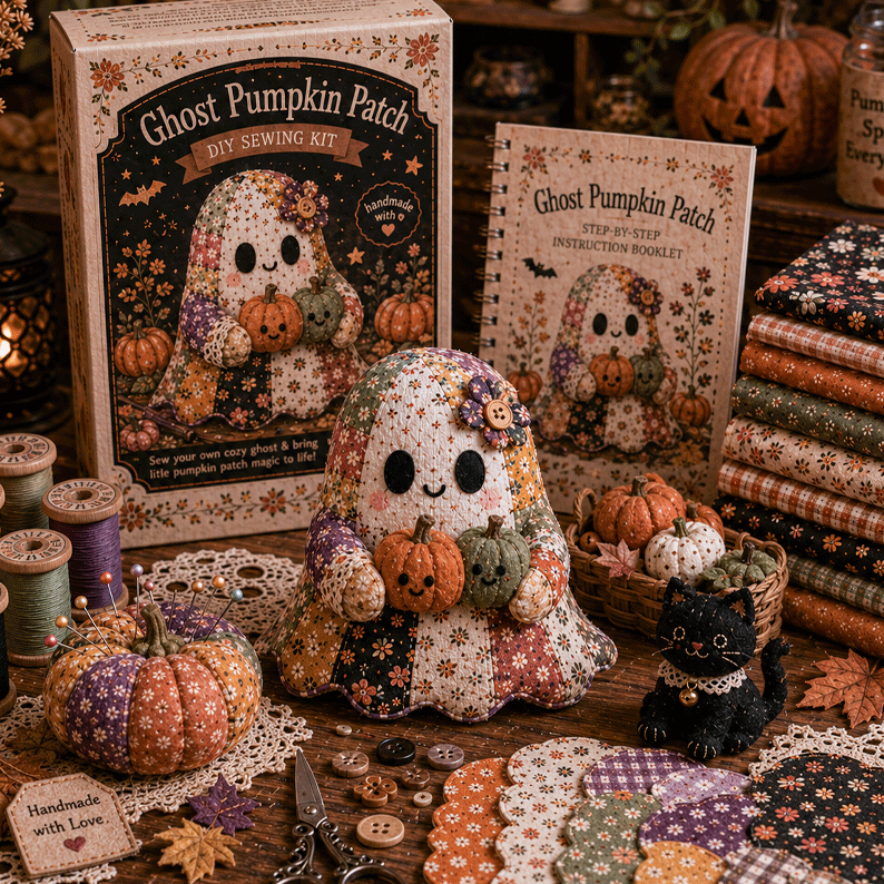 🔥40% Off Last Day - 👻 Little Ghost’s Cozy Halloween DIY Patchwork Kit