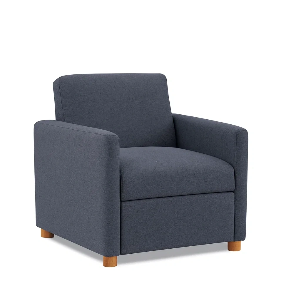 Fauteuil en tissu avec pieds en bois 85x80x90 cm-Sofineto