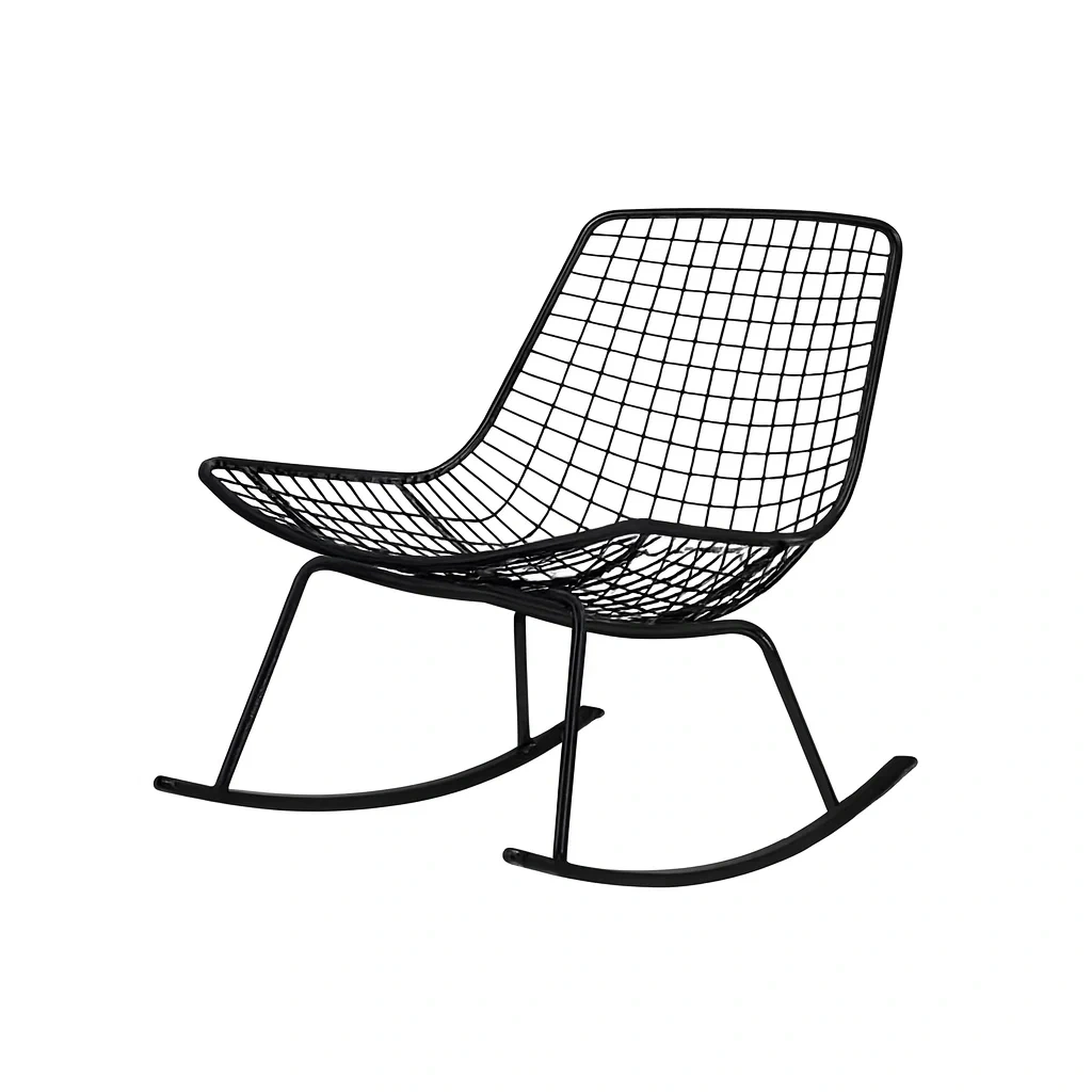 Fauteuil à bascule en métal noir-Sofineto