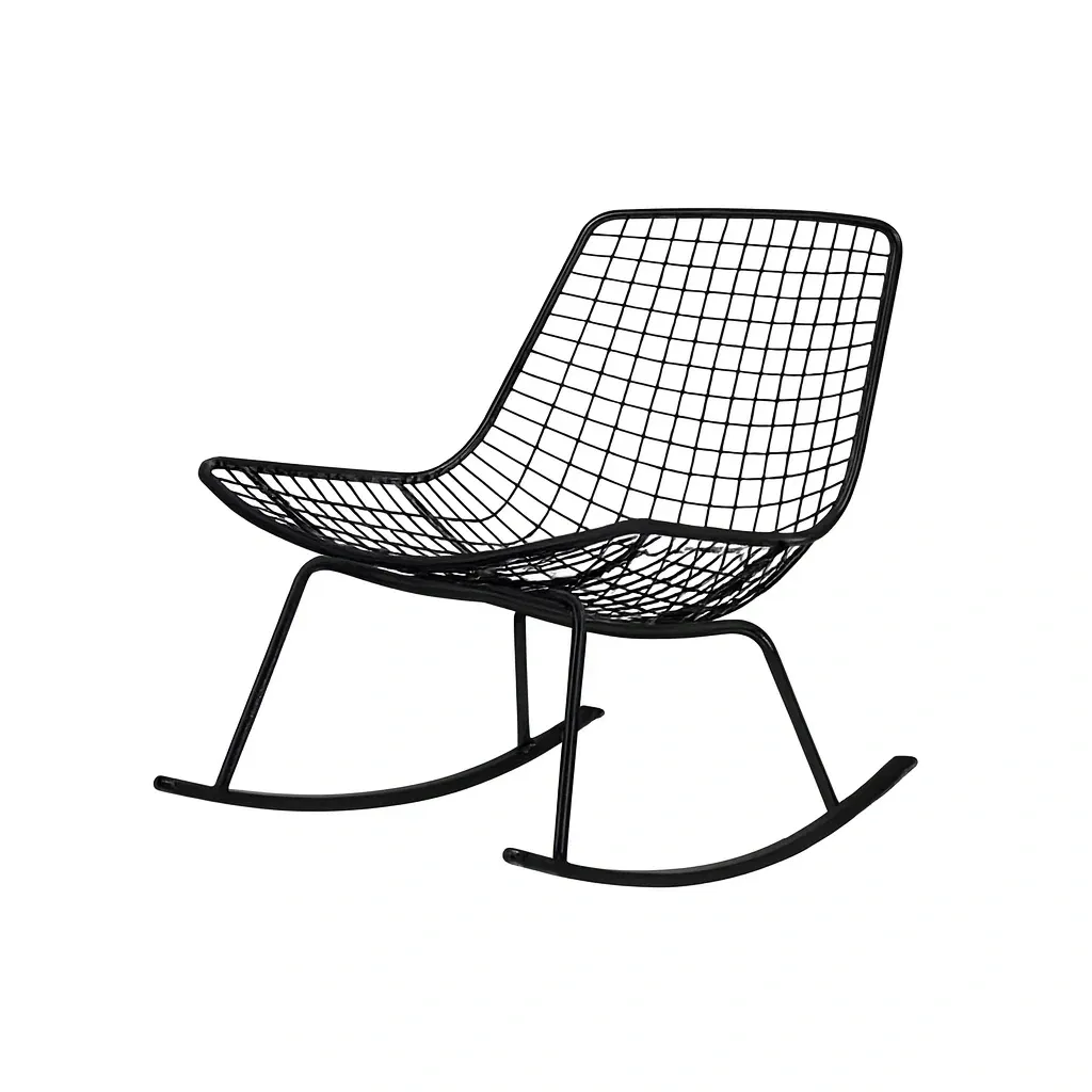 Fauteuil à bascule en métal noir-Sofineto