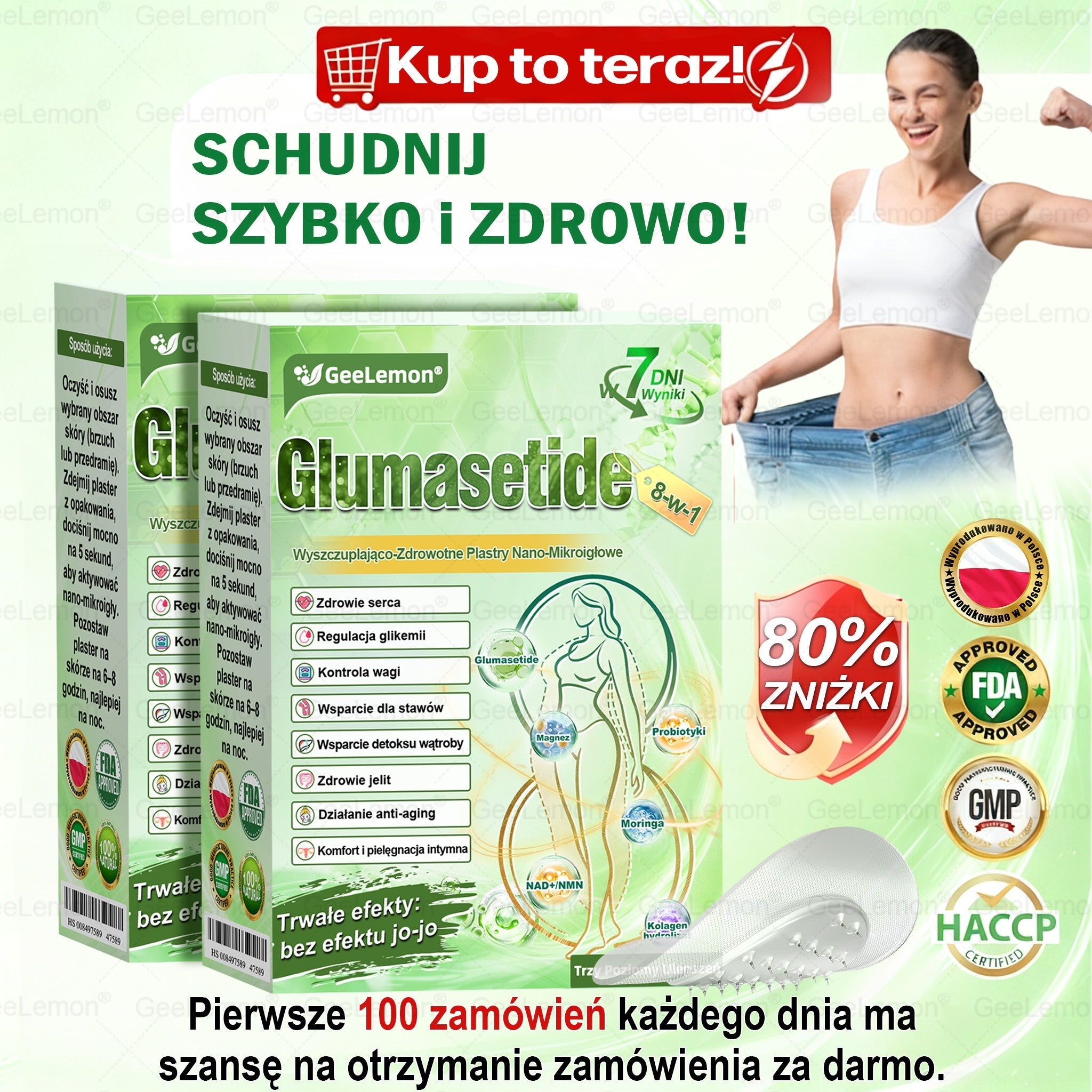 𝐆𝐞𝑒𝐿𝑒𝐦𝐨𝐧® 𝐆𝐥𝐮𝐦ase𝐭𝐢𝐝𝐞 𝟖 𝐰 𝟏 Smukły i Zdrowy Nano Plaster z Mikronakłuciami 🇵🇱(Tylko raz dziennie, widoczne zmiany już w 7 dni)✅ Na otyłość, 🅛🅞🅞🅢🅔 🅢🅚🅘🅝 wiotką skórę, cukrzycę, bezdech senny, problemy ze stawami i wiele więcej