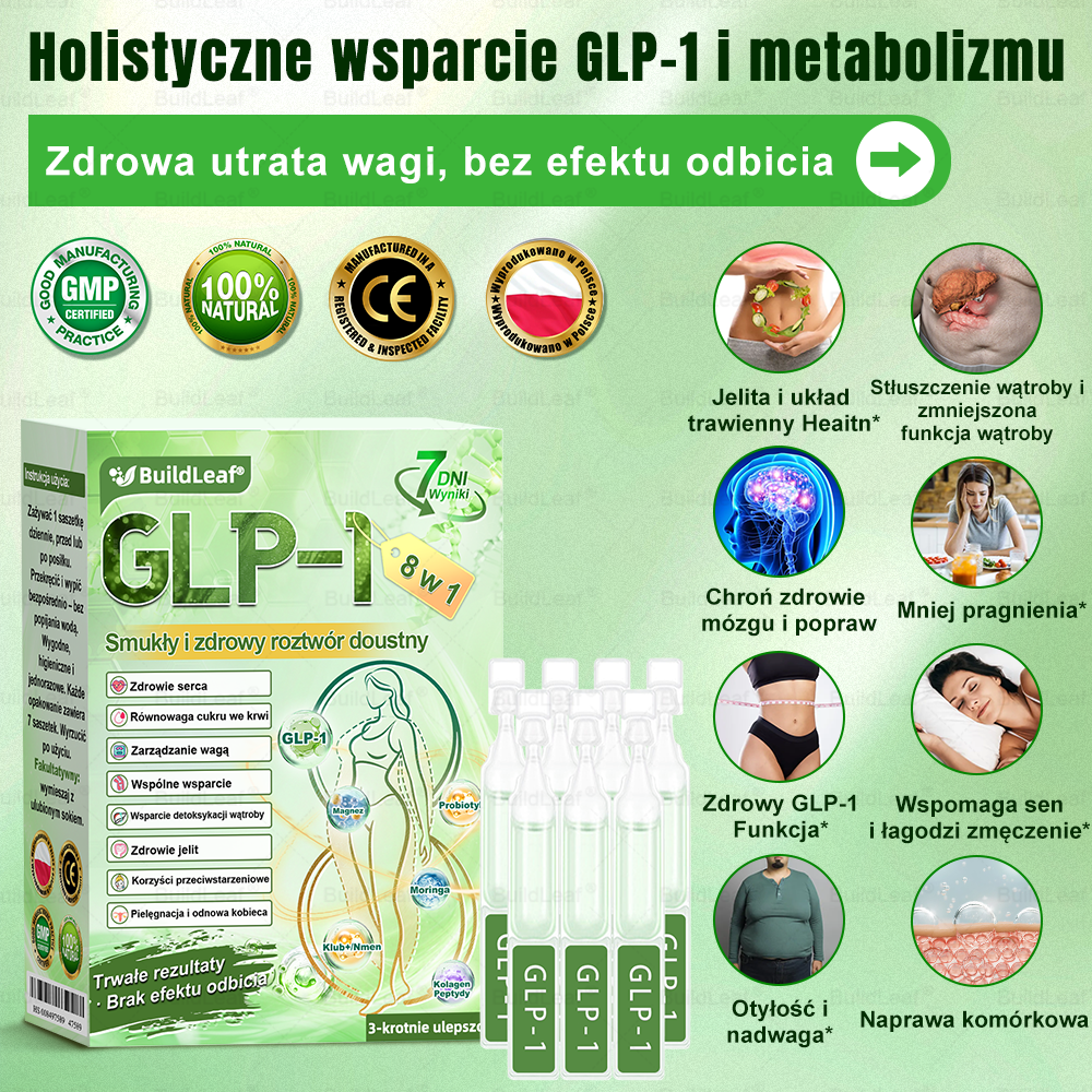 [Copy]🍃Oficjalny sklep Polska | BuildLeaf® GLP-1 8-w-1 Fit & Vital Rozwiązanie (Jednorazowe dziennie, widoczne zmiany w ciągu 7 dni) ✅ Otyłość, zdrowie sercowo-naczyniowe, cukrzyca, bezdech senny, zdrowie jelit, problemy ze stawami i inne.