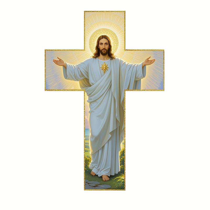 Stary drewniany krzyż ścienny z wizerunkiem Jezusa Chrystusa ✝️🙏