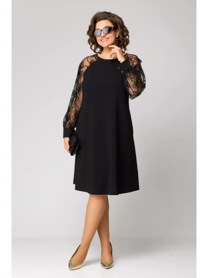 👑[S-5XL]👗Elegancka czarna seksowna koronkowa sukienka