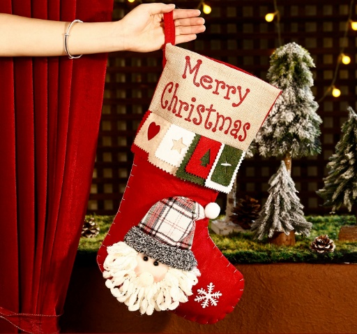 Urocza duża skarpeta bożonarodzeniowa – idealna na prezenty! 🎁