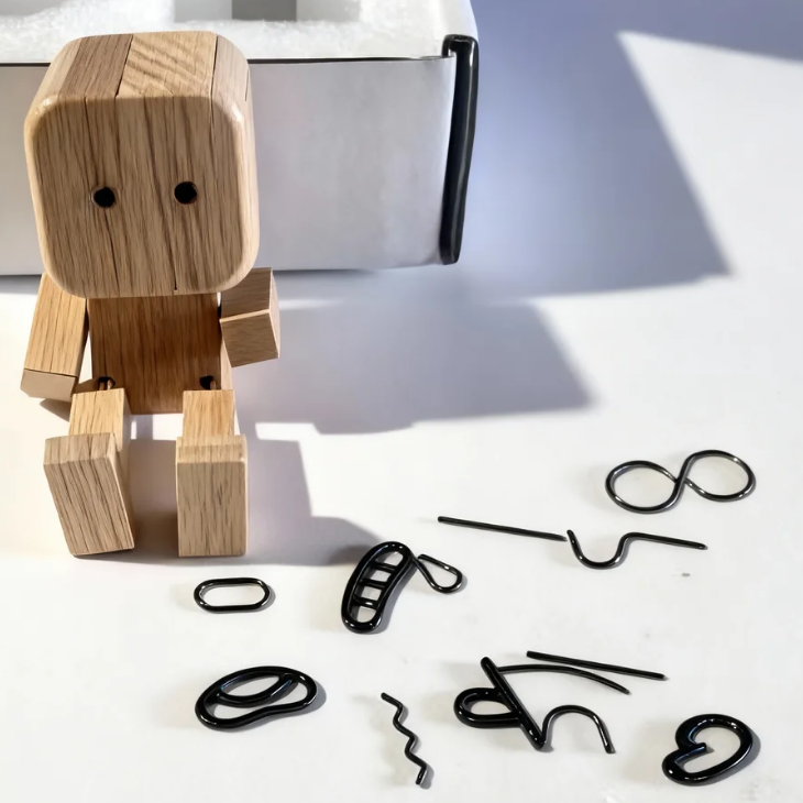 (🌲Wczesna wyprzedaż świąteczna – 49% TANIEJ) Drewniana lalka z machającymi nogami – kołysze się z 12 magnetycznymi minami