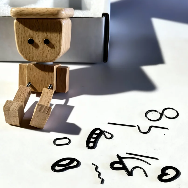 (🌲Wczesna wyprzedaż świąteczna – 49% TANIEJ) Drewniana lalka z machającymi nogami – kołysze się z 12 magnetycznymi minami