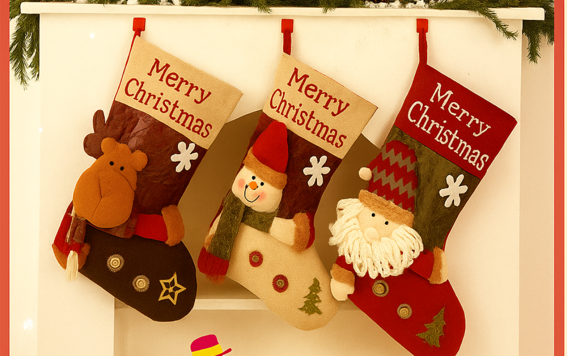 Urocza duża skarpeta bożonarodzeniowa – idealna na prezenty! 🎁