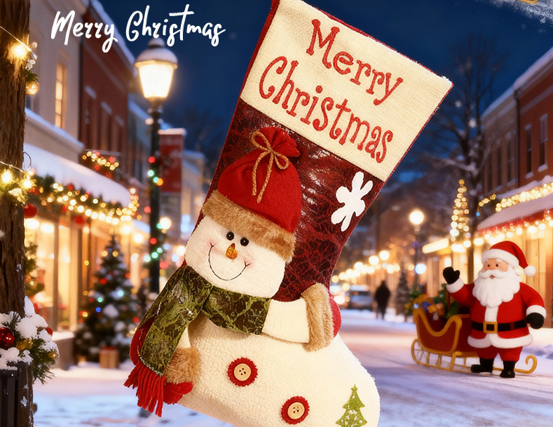 Urocza duża skarpeta bożonarodzeniowa – idealna na prezenty! 🎁