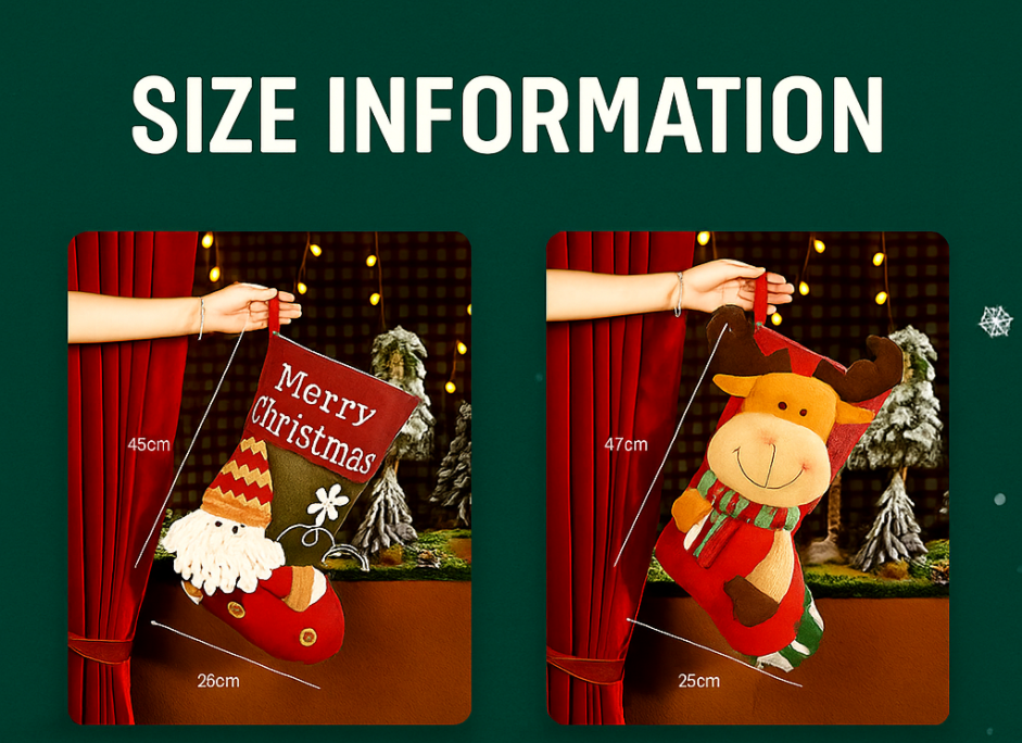 Urocza duża skarpeta bożonarodzeniowa – idealna na prezenty! 🎁