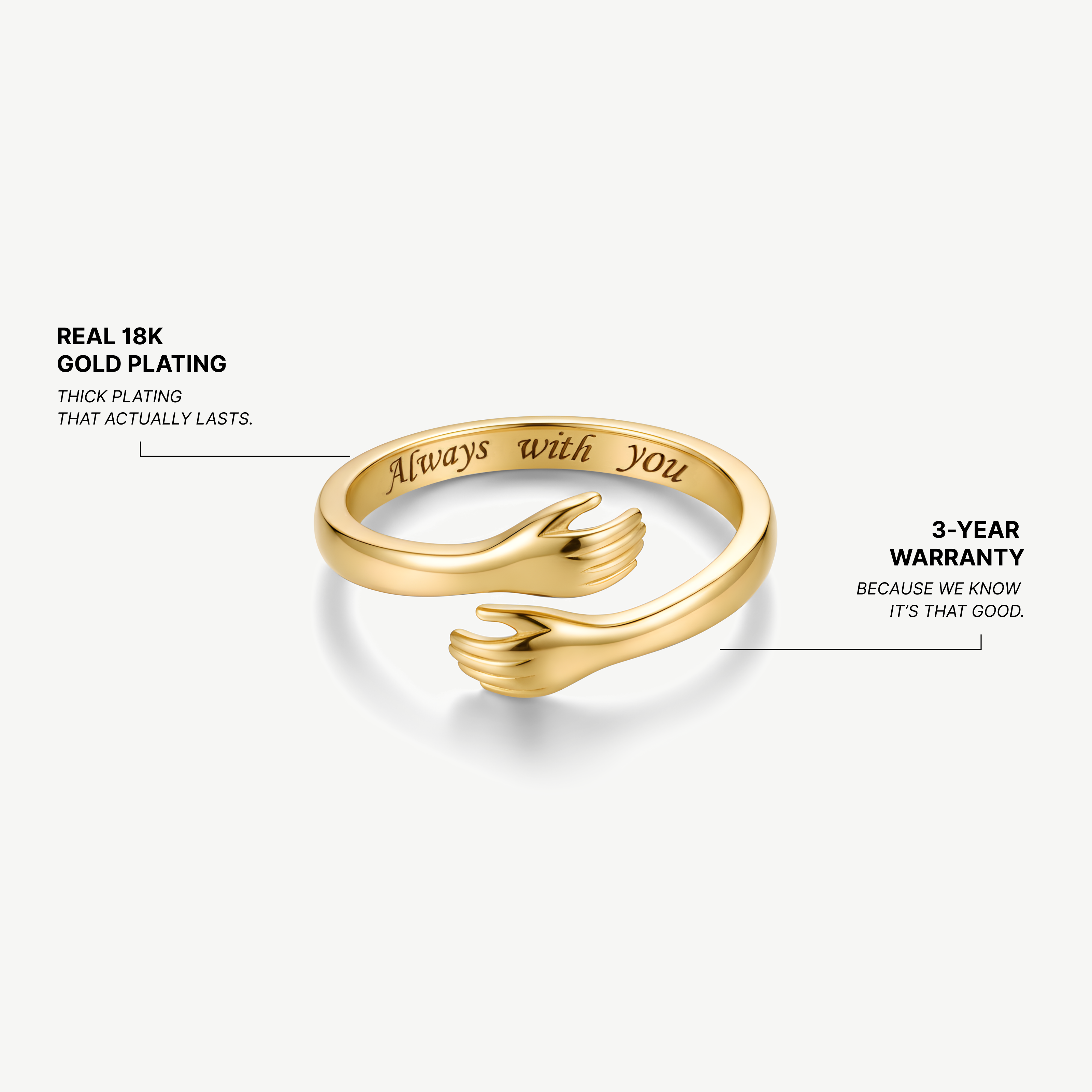 🤍Пръстен „Always With You“ – Прегръдка 