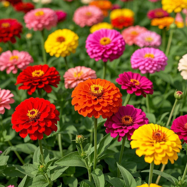 🌈 Barevná směs Zinnií — Zahrada v plném květu