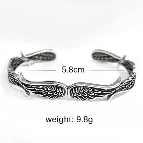 🎁 Винтидж сребърна гривна с ангелски крила