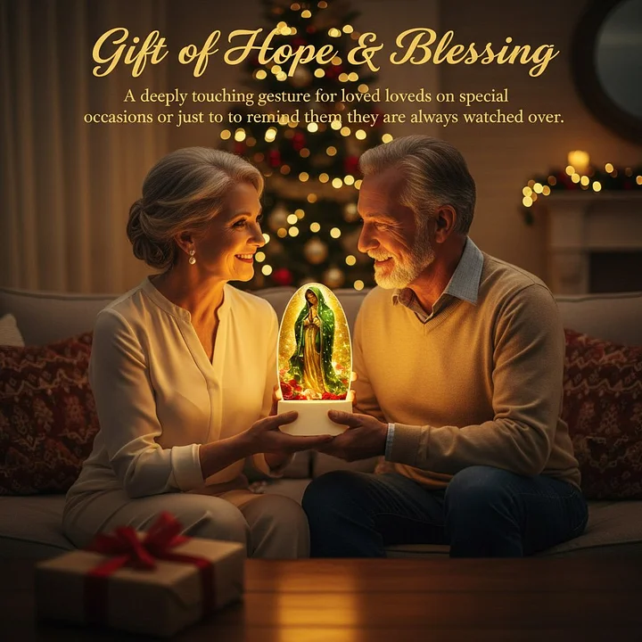 🕊️ Божествено сияние: нощна лампа с молещата се Дева Мария ✨