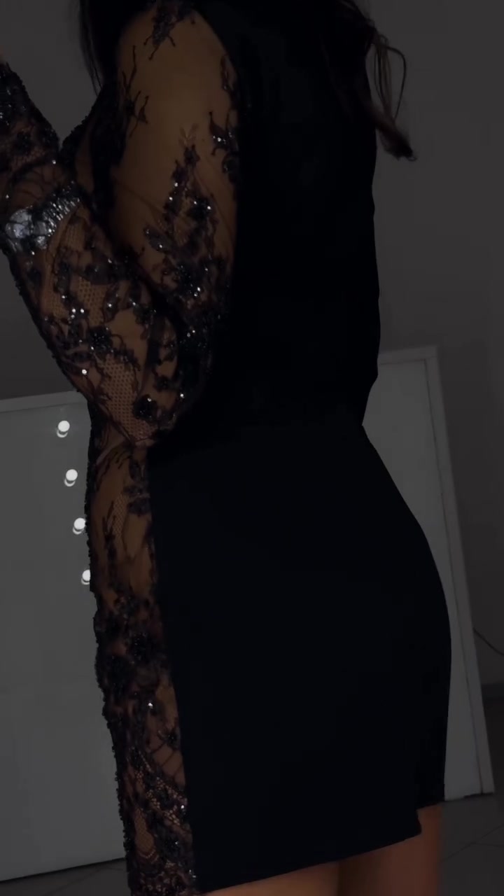 👑Seksowna sukienka z krótkim rękawem i koronkowym wykończeniem