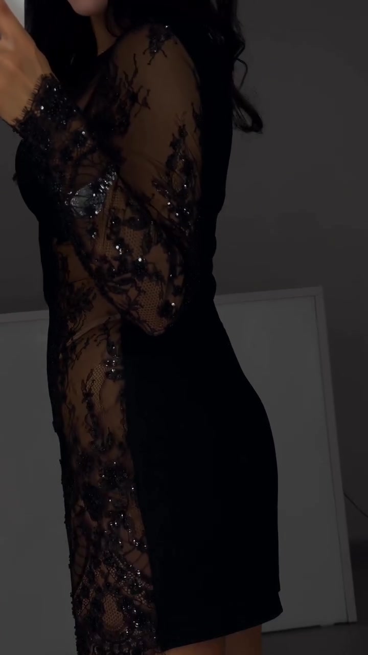 👑Seksowna sukienka z krótkim rękawem i koronkowym wykończeniem