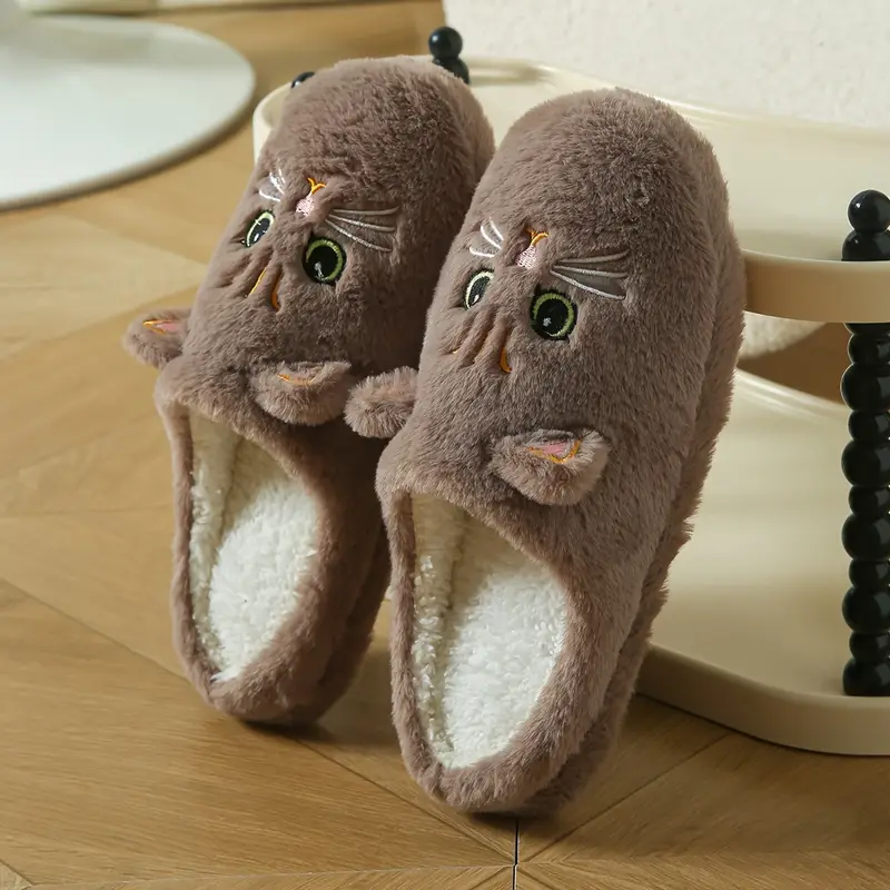 🔥 Светкавична разпродажба – 50% ОТСТЪПКА 🔥 Дамски домашни пантофи с котешки плюш и топла подплата от полар