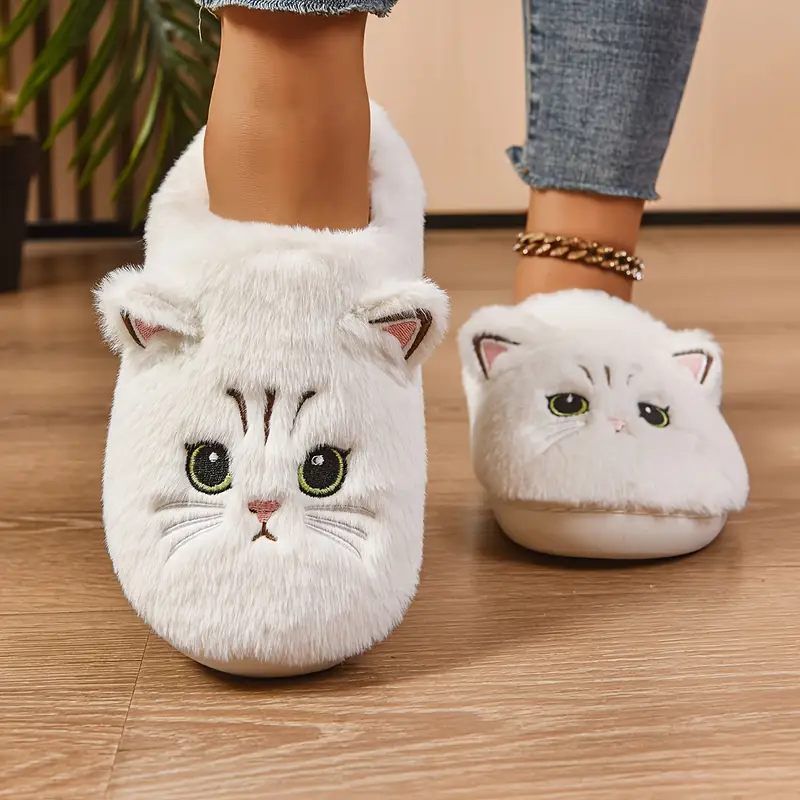 🔥 Светкавична разпродажба – 50% ОТСТЪПКА 🔥 Дамски домашни пантофи с котешки плюш и топла подплата от полар