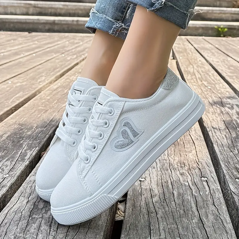 womens casual sneakers breathable fabric lace up shoes with pvc sole white low       for casual attire casual footwear minimalist style durable sol details 10