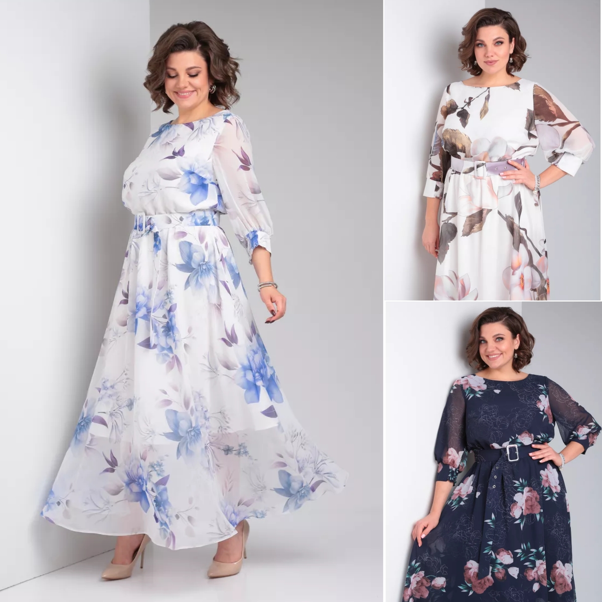 Eleganckie sukienki damskie z szyfonu w kwiaty