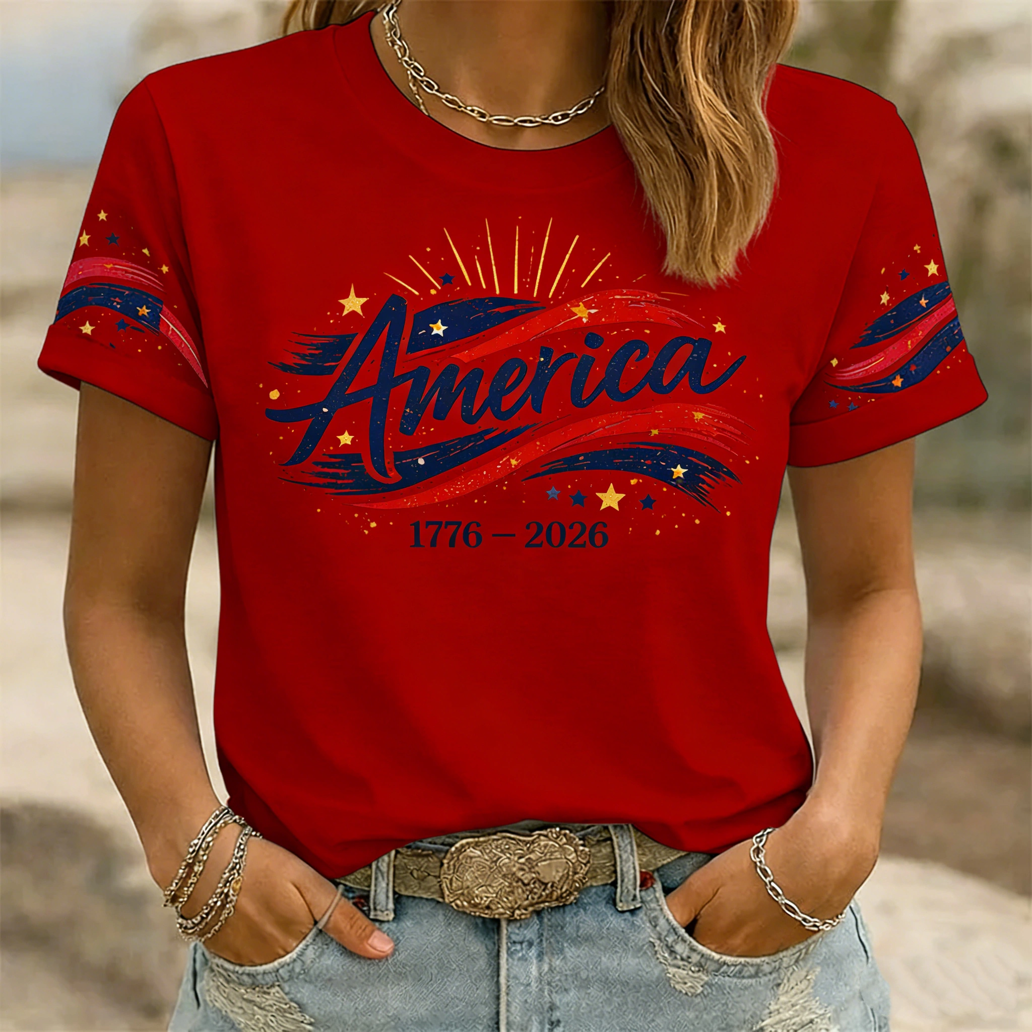250th Anniversary Of The United States Casual Short Sleeve T-shirt