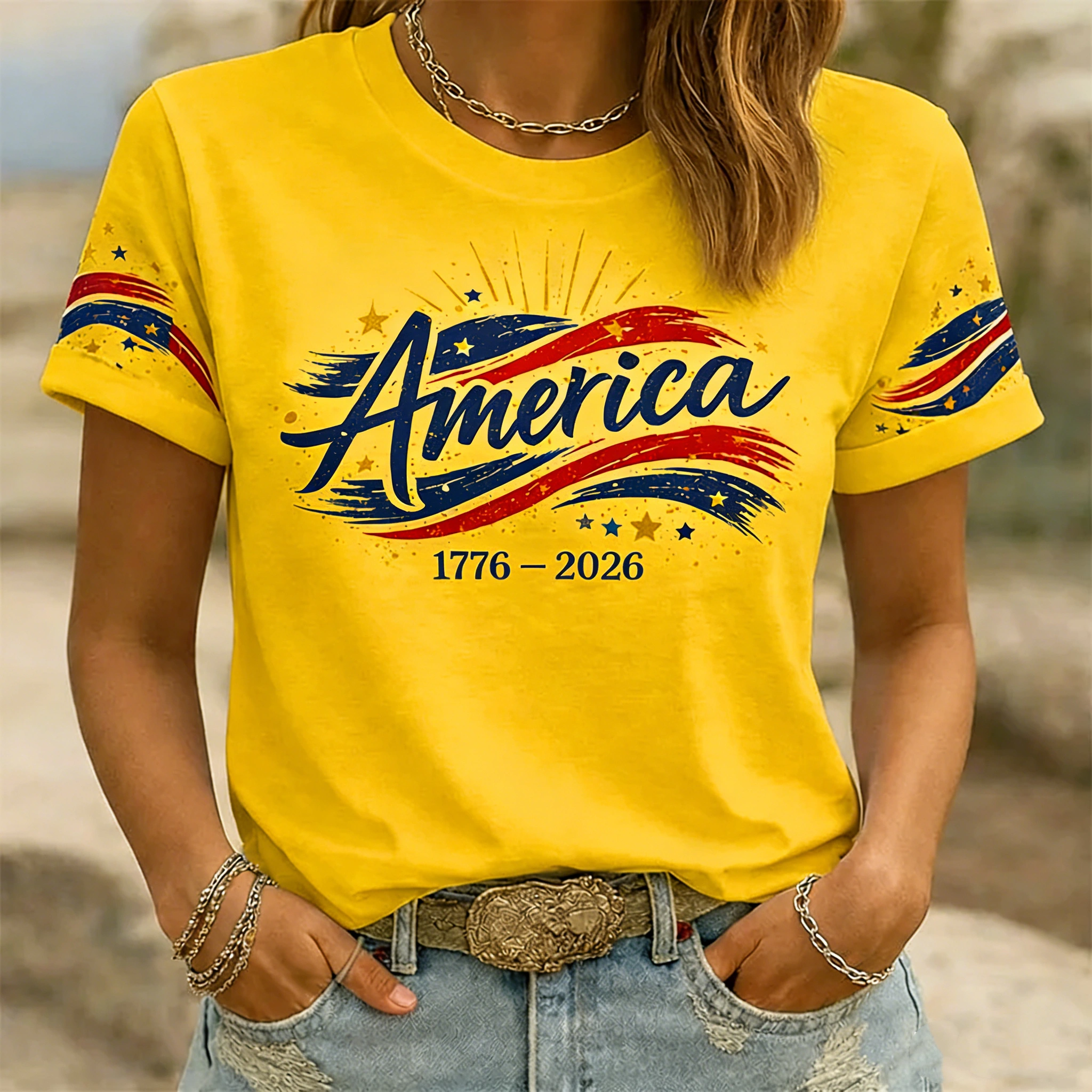 250th Anniversary Of The United States Casual Short Sleeve T-shirt