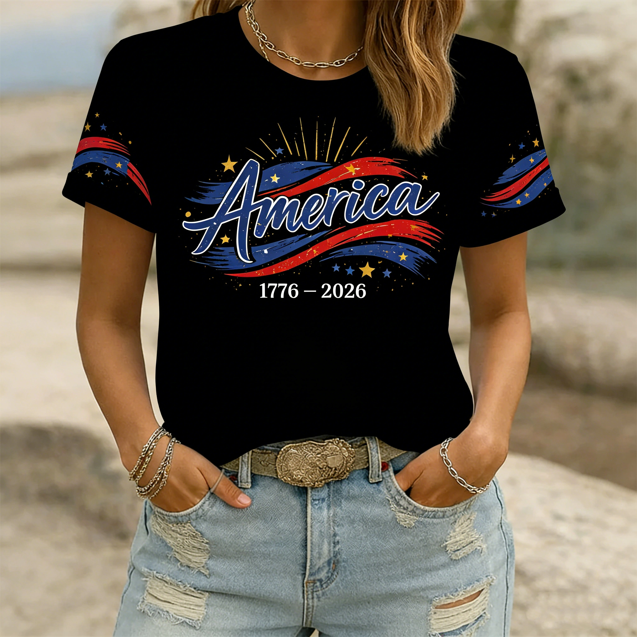 250th Anniversary Of The United States Casual Short Sleeve T-shirt
