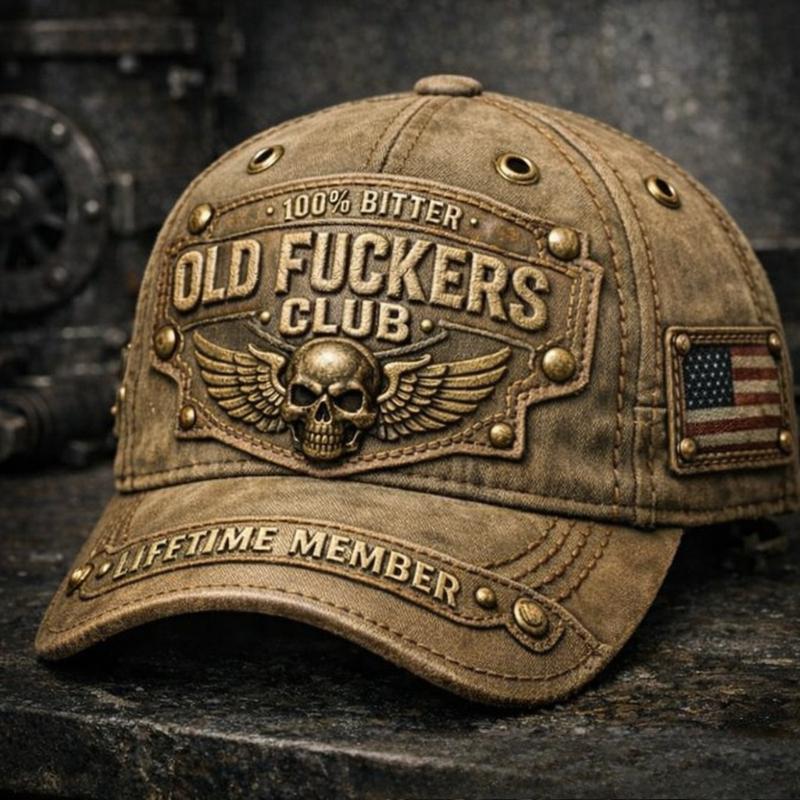 Unisex Distressed Skull & Angel Wings Printed Baseball Cap