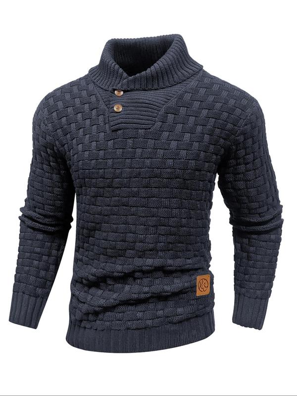 🔥Buy 2 Get Free Shipping-Men's Shawl Collar Textured Sweater – Cozy Fall/Winter Knitwear ❄️