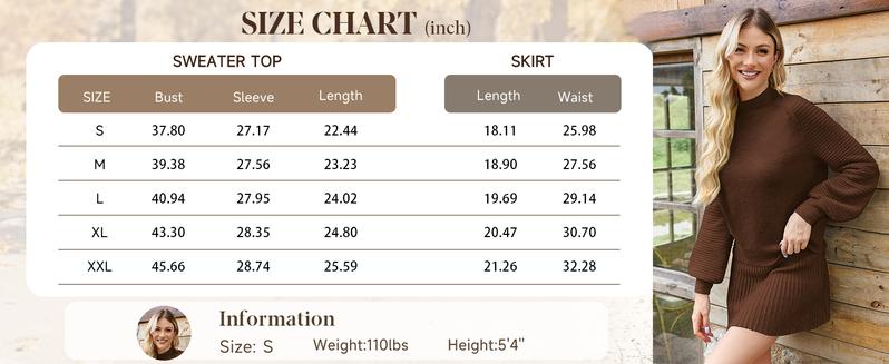 Imily Bela Women's 2 Piece Outfits 2025 Long Sleeve Mock Neck Ribbed Sweaters And Mini Skirt Two Piece Sets