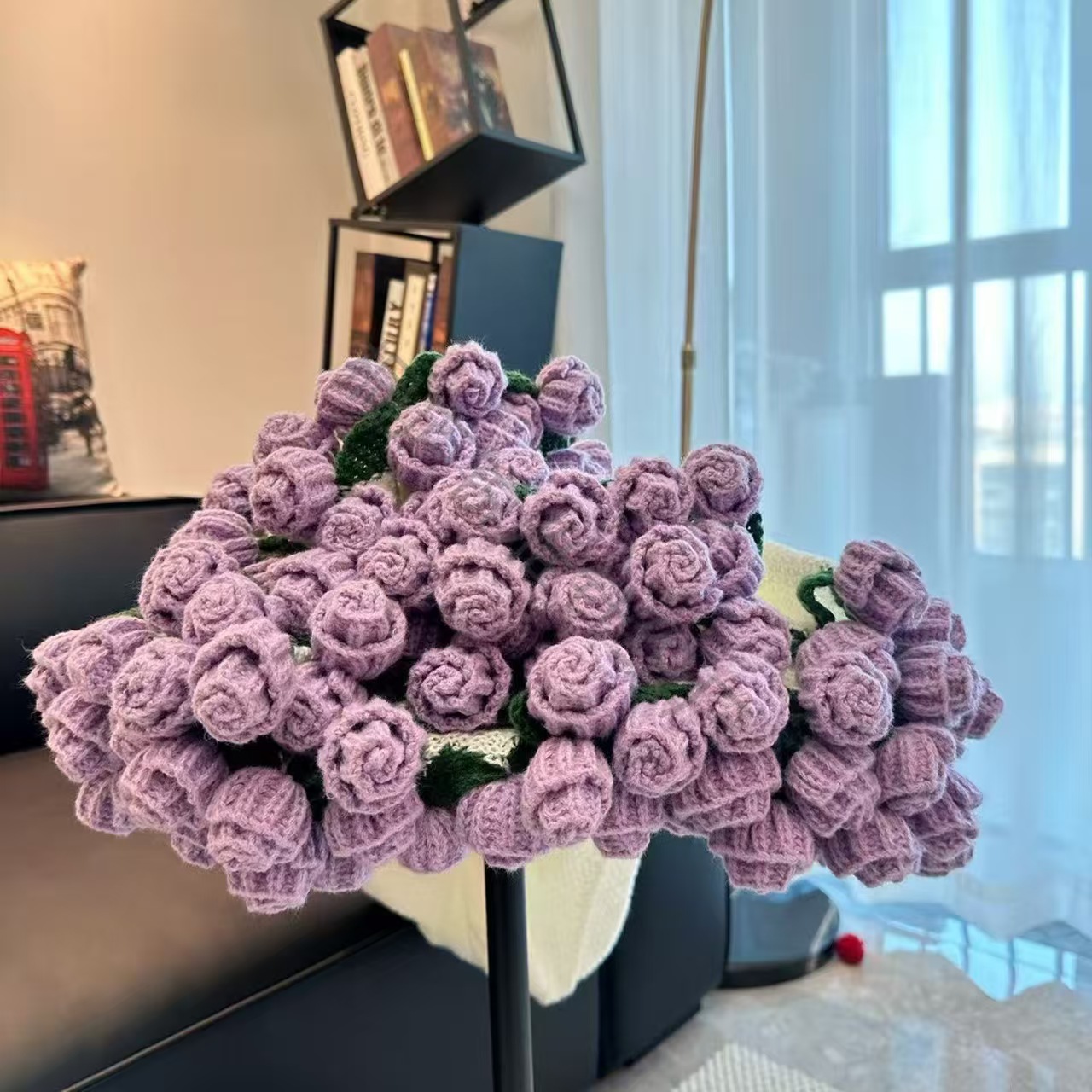 Handmade Floral Knit Blanket – Rose, Sunflower, Bluebell & Orchid Inspired | A Cozy Mother’s Day, Valentine’s & Birthday Gift