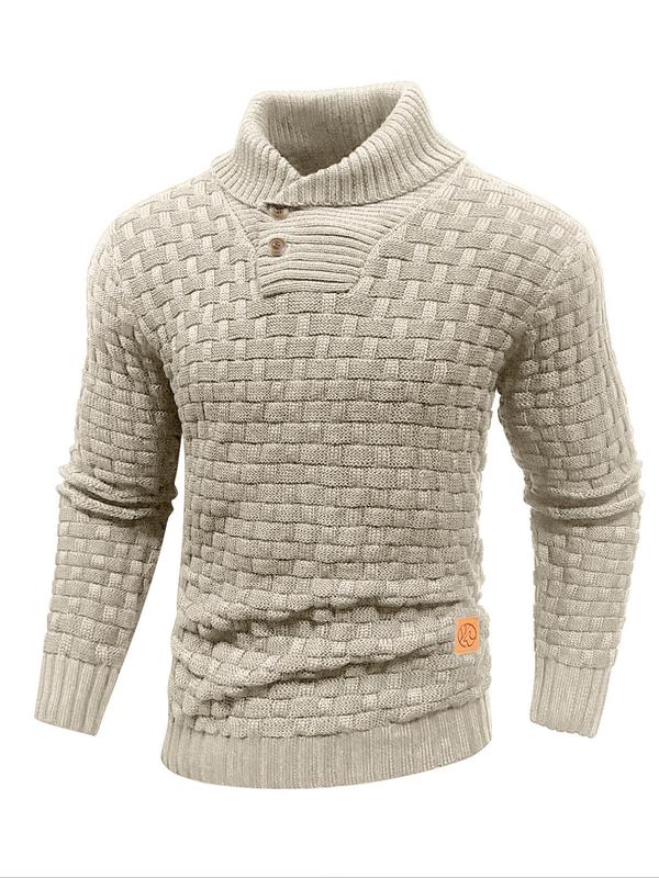 🔥Buy 2 Get Free Shipping-Men's Shawl Collar Textured Sweater – Cozy Fall/Winter Knitwear ❄️