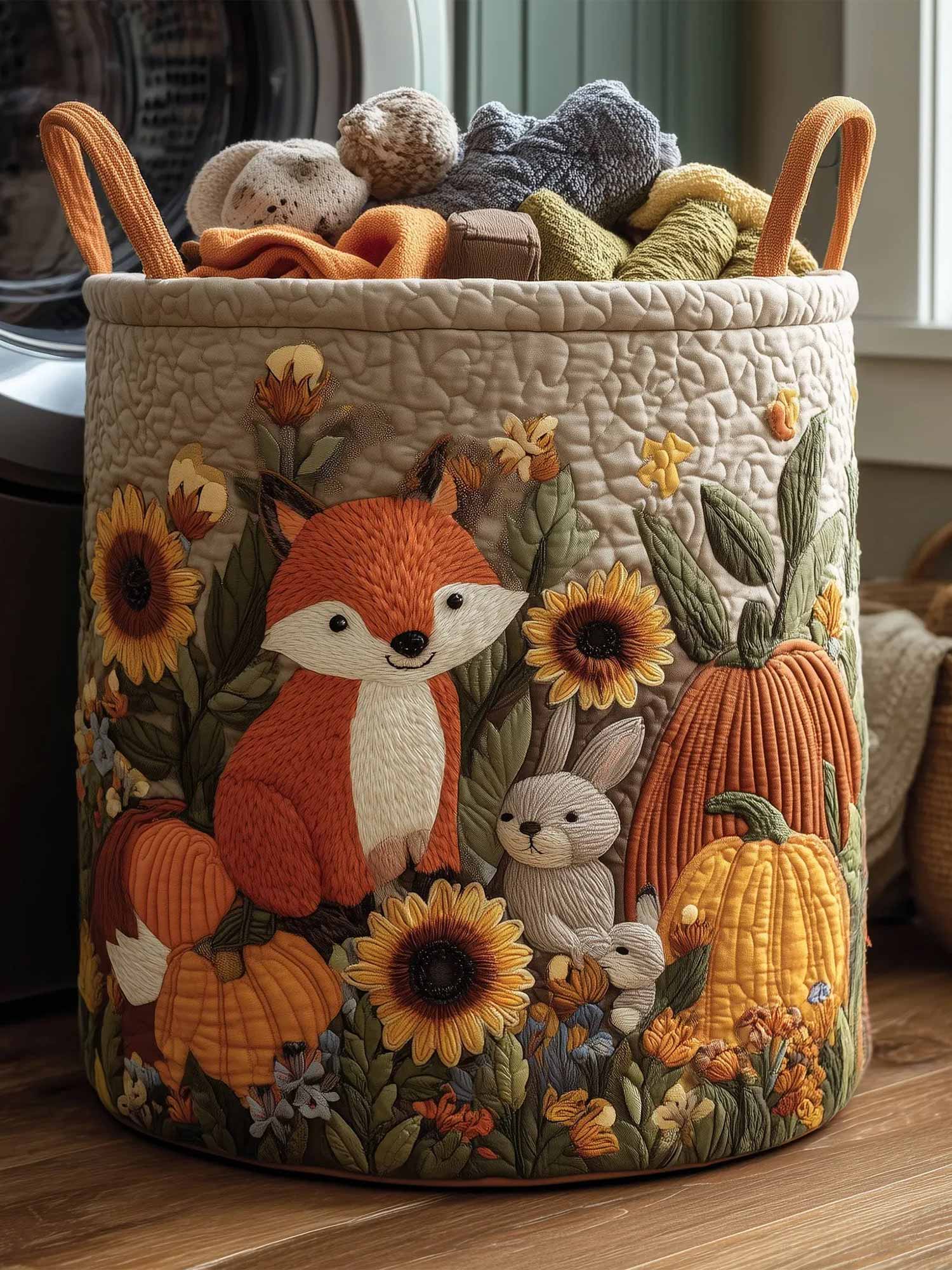 Autumn Spirit Quilted Laundry Basket
