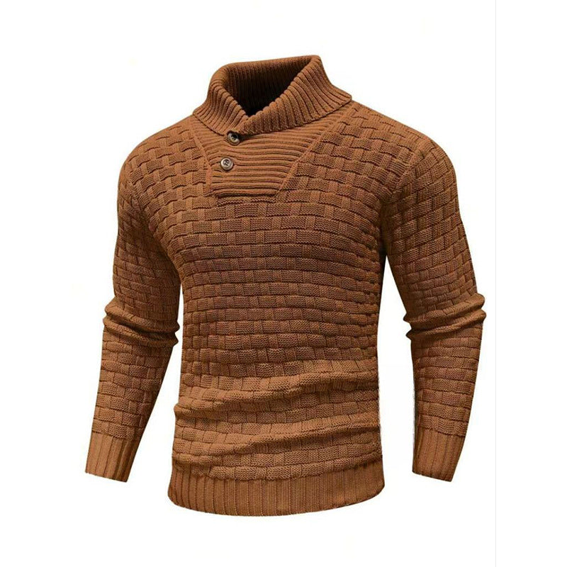 🔥Buy 2 Get Free Shipping-Men's Shawl Collar Textured Sweater – Cozy Fall/Winter Knitwear ❄️