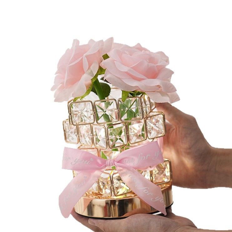 New Rubik'S Cube Led Rose Night Light Decorative Table Lamp Atmosphere Light Valentine'S Day Birthday Gift Bouquet Ornament