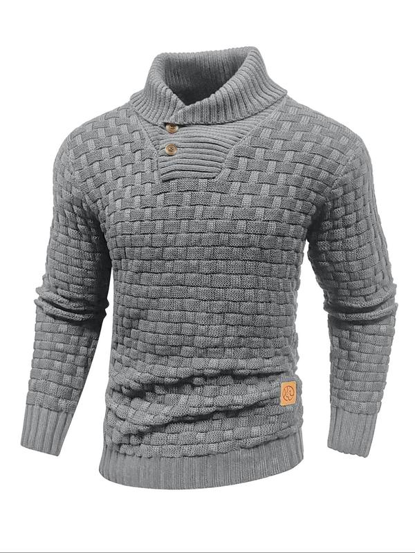 🔥Buy 2 Get Free Shipping-Men's Shawl Collar Textured Sweater – Cozy Fall/Winter Knitwear ❄️