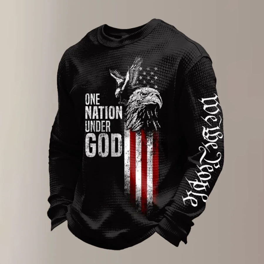 Men's Retro Faith Printed Casual Long-Sleeved Top