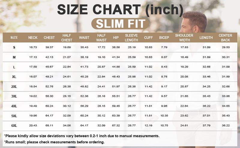 Elencoco Men's Super Stretchy Dress Shirt Quick-Drying Breathable Anti-Wrinkle Muscle Slim Long-Sleeved Business Sports Casual Black Top Outdoorfun Beige Fabric,Father's Day Gift Workwear Menswear