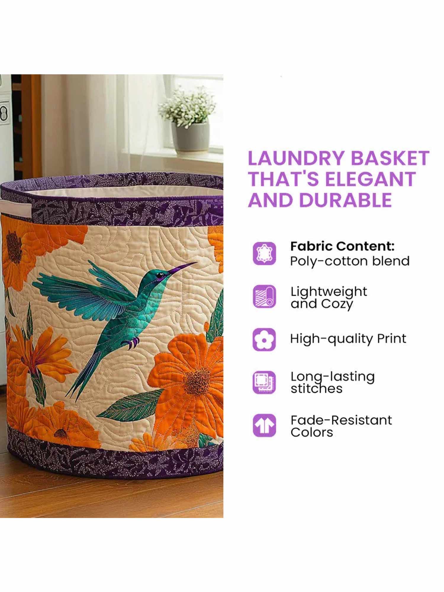 Ballerina Quilted Laundry Basket