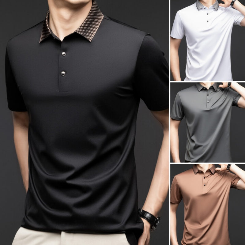 Men's high quality mercerized cotton button down polo shirt