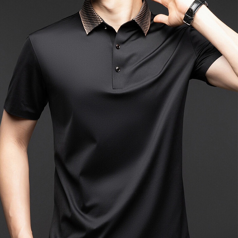 Men's high quality mercerized cotton button down polo shirt