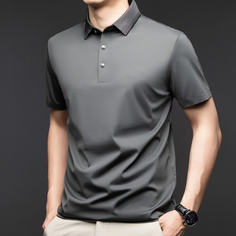 Men's high quality mercerized cotton button down polo shirt