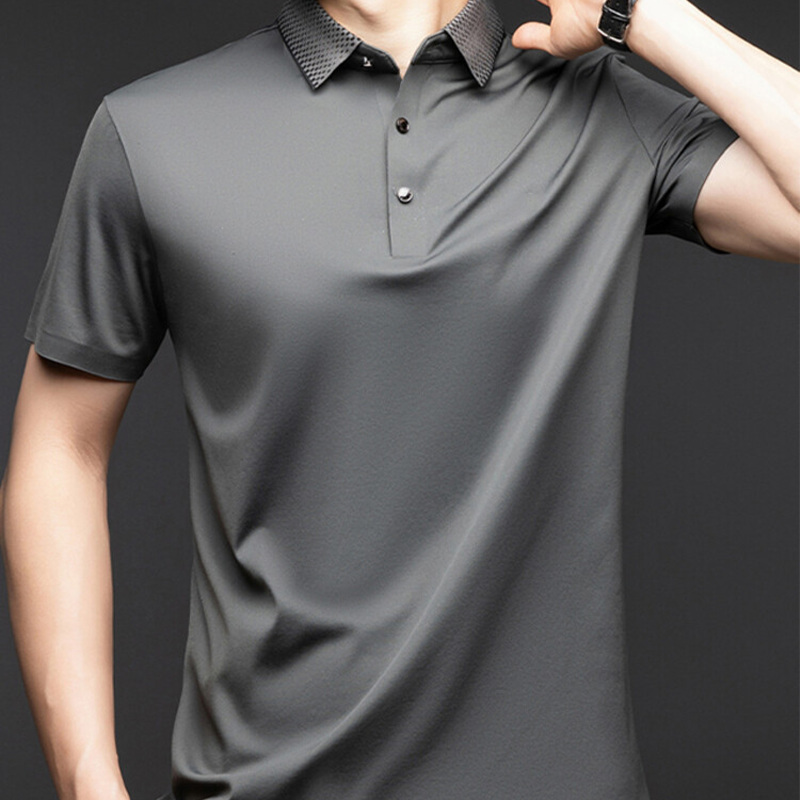 Men's high quality mercerized cotton button down polo shirt