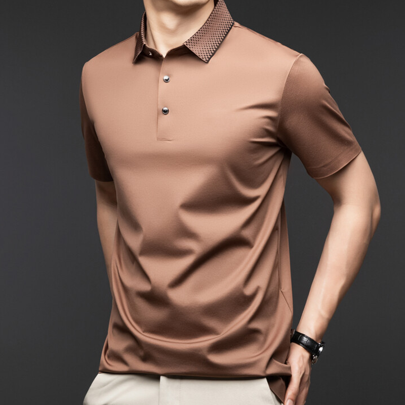 Men's high quality mercerized cotton button down polo shirt