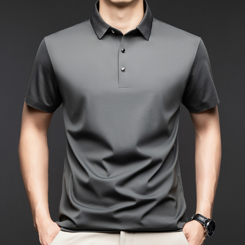 Men's high quality mercerized cotton button down polo shirt