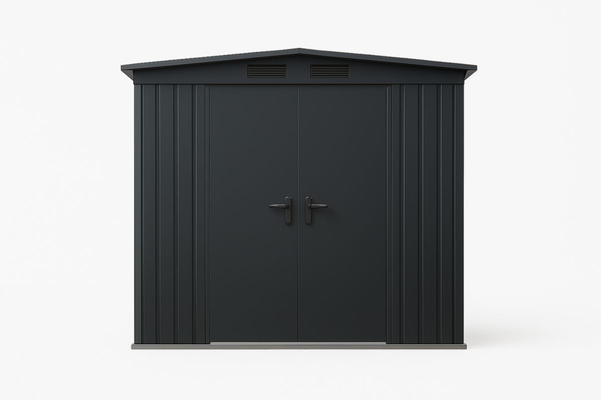 Metal Tool Shed with Double Doors, Anthracite, 210 x 130 x 172 cm